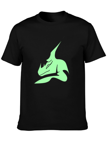 Stylish Black T-Shirt with Green Dinosaur Graphic Print
