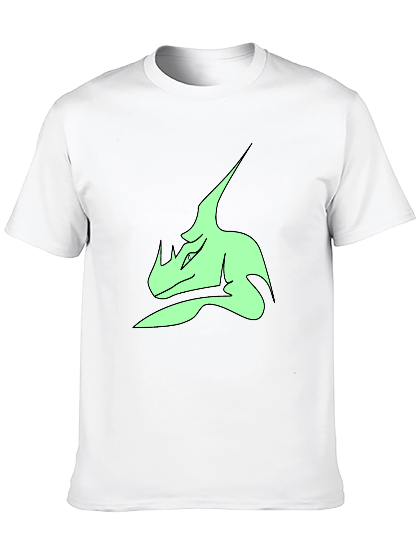 Stylish Black T-Shirt with Green Dinosaur Graphic Print