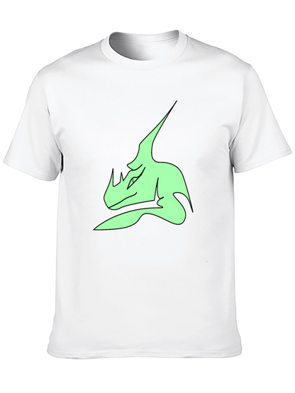 Stylish Black T-Shirt with Green Dinosaur Graphic Print