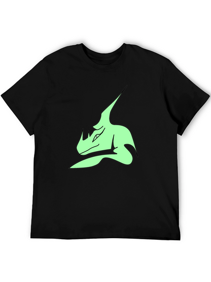 Stylish Black T-Shirt with Green Dinosaur Graphic Print