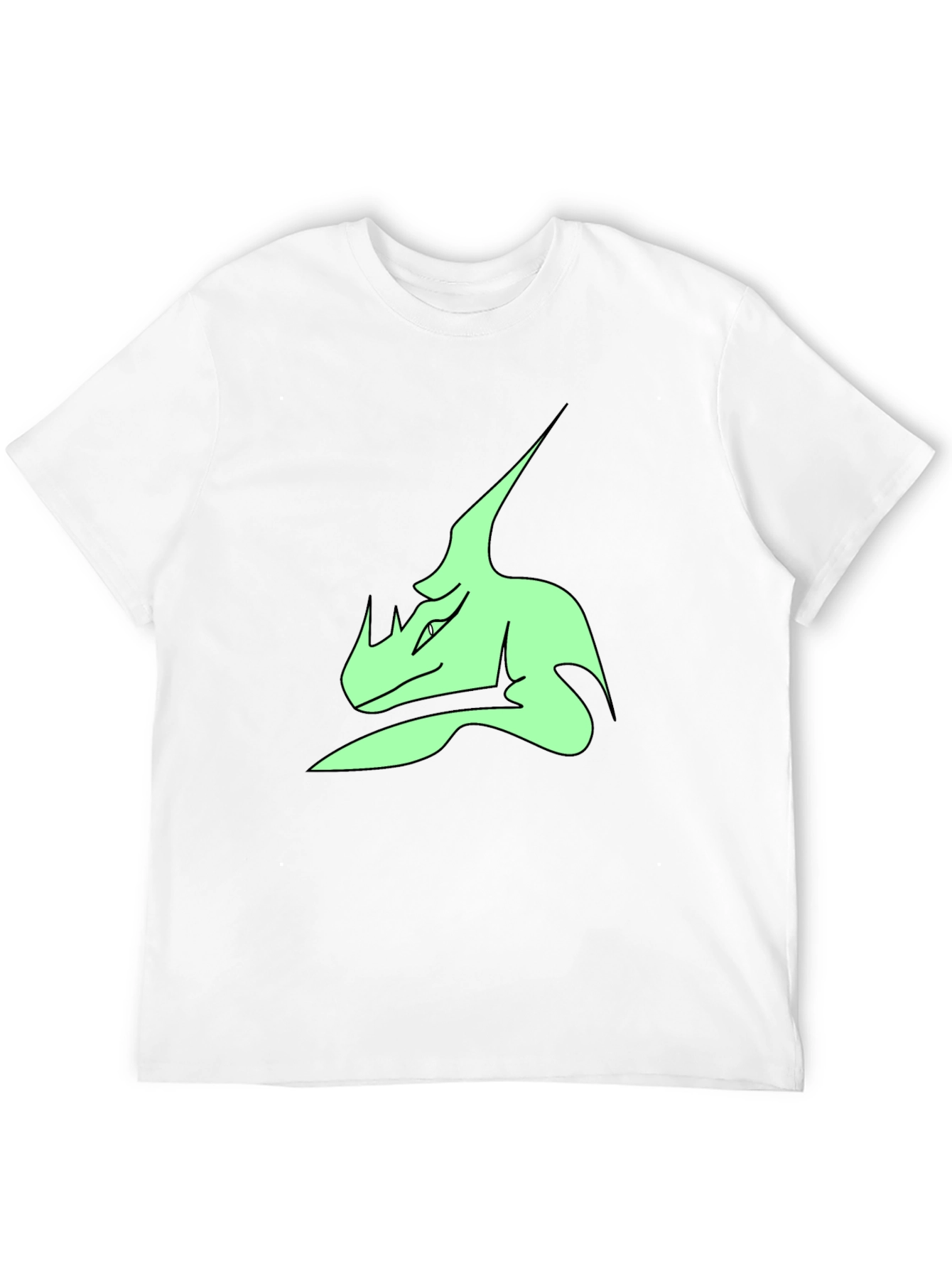 Stylish Black T-Shirt with Green Dinosaur Graphic Print