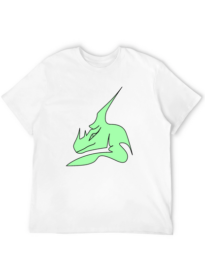 Stylish Black T-Shirt with Green Dinosaur Graphic Print