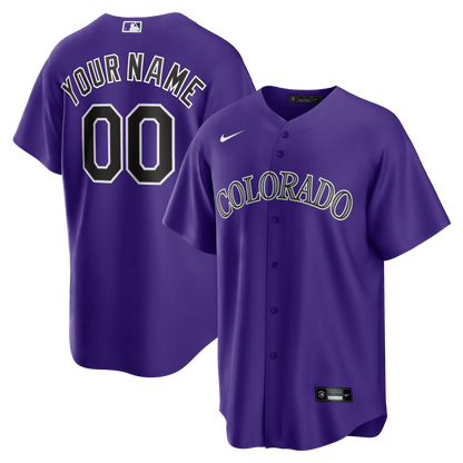 Colorado Rockies Nike Alternate Replica Custom Jersey - Purple