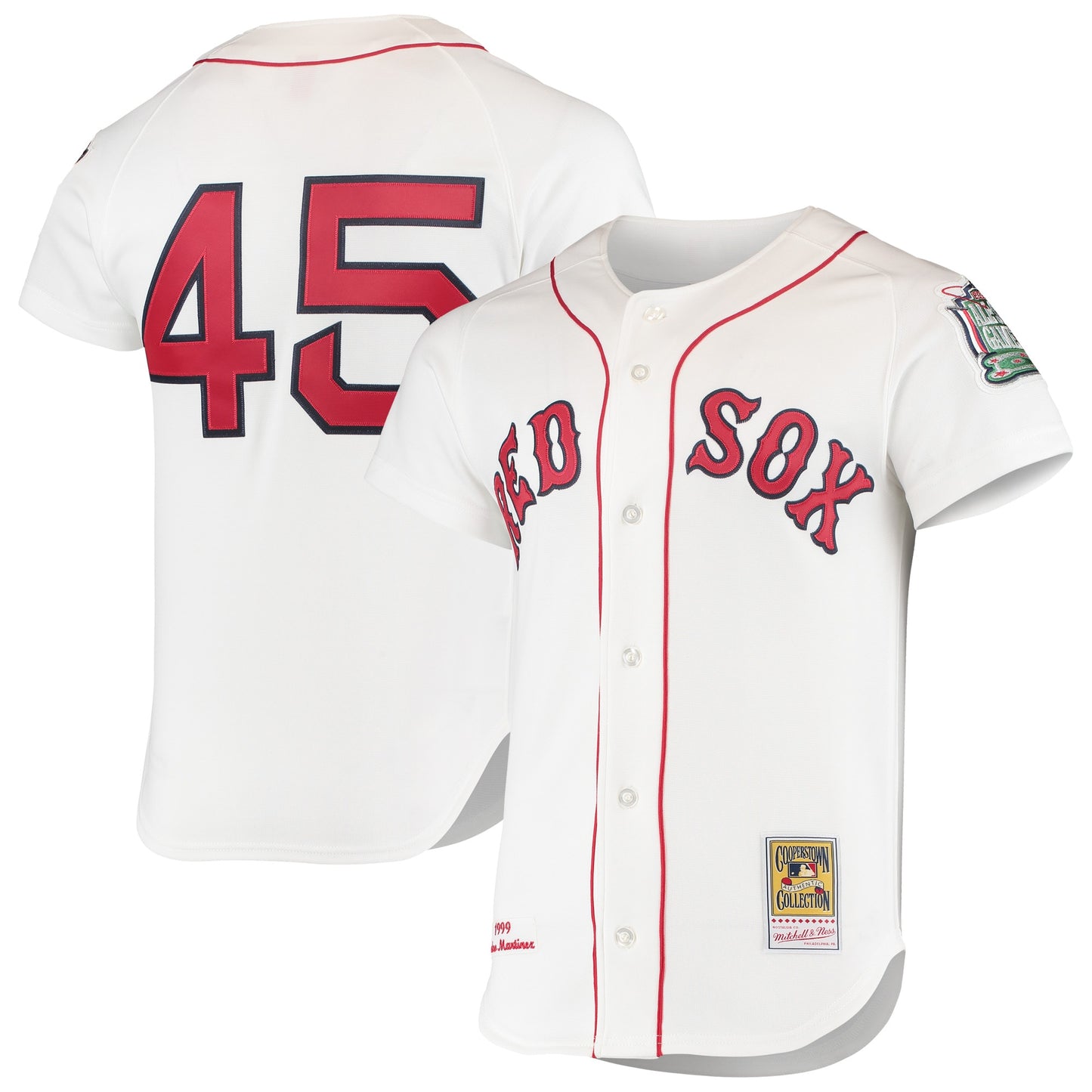 Pedro Martinez Boston Red Sox Mitchell &amp;amp; Ness 1999 Cooperstown Collection Home Authentic Jersey - White
