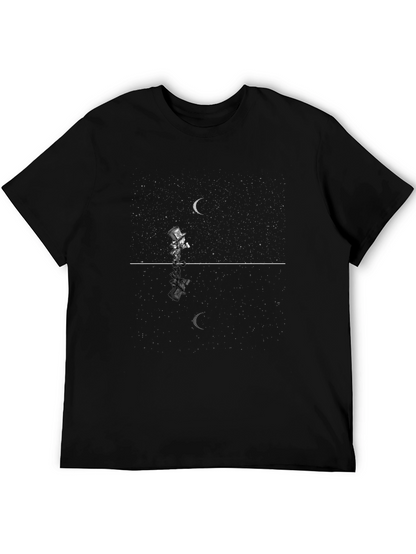 Mens Black T-Shirt: Dream Walker Design