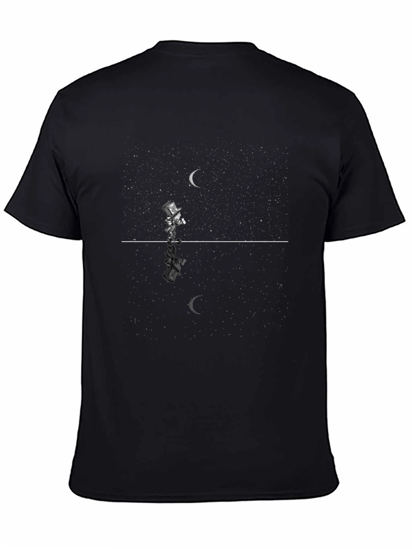 Mens Black T-Shirt: Dream Walker Design
