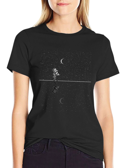 Mens Black T-Shirt: Dream Walker Design