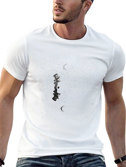 Mens Black T-Shirt: Dream Walker Design