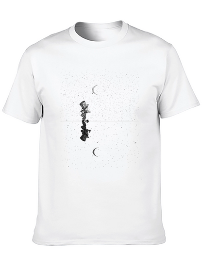 Mens Black T-Shirt: Dream Walker Design