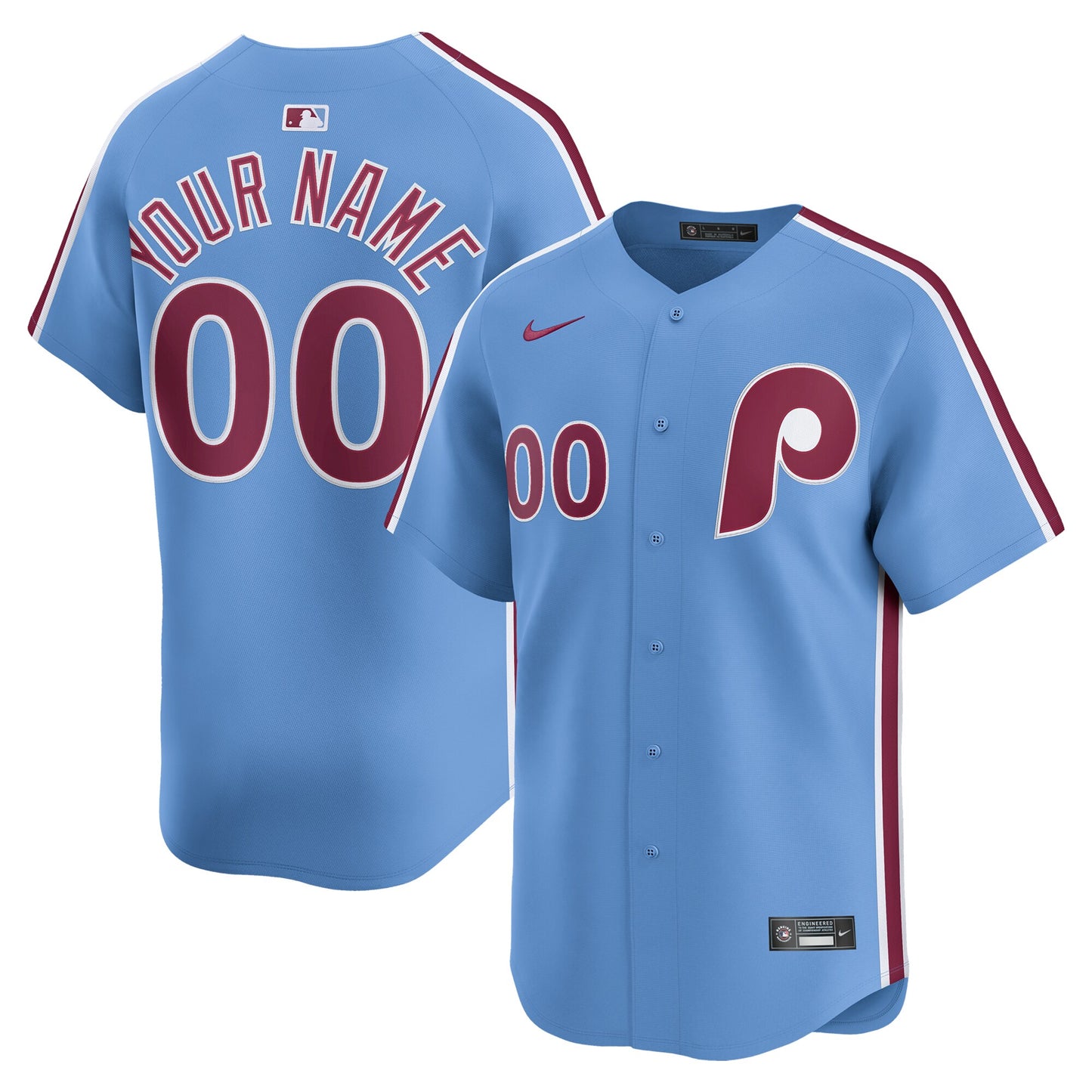 Philadelphia Phillies Nike Alternate Limited Custom Jersey - Light Blue