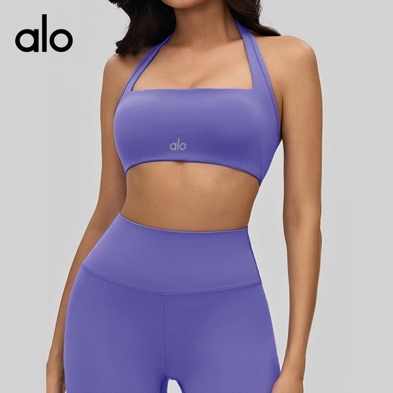 Aloyoga Bare-Skin Comfortable Yoga Bra for Fitness and Back Beautification with a Large Back Opening and Breathable Sports Top