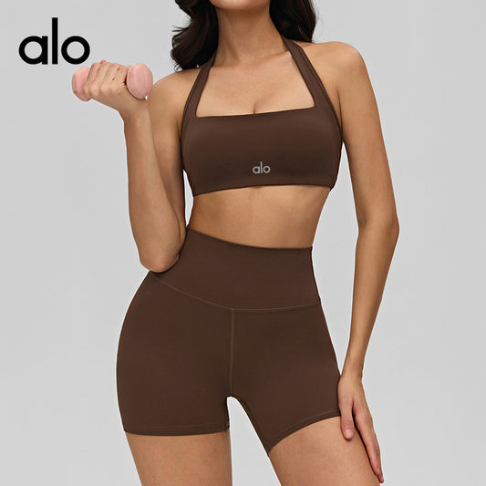 Aloyoga Bare-Skin Comfortable Yoga Bra for Fitness and Back Beautification with a Large Back Opening and Breathable Sports Top