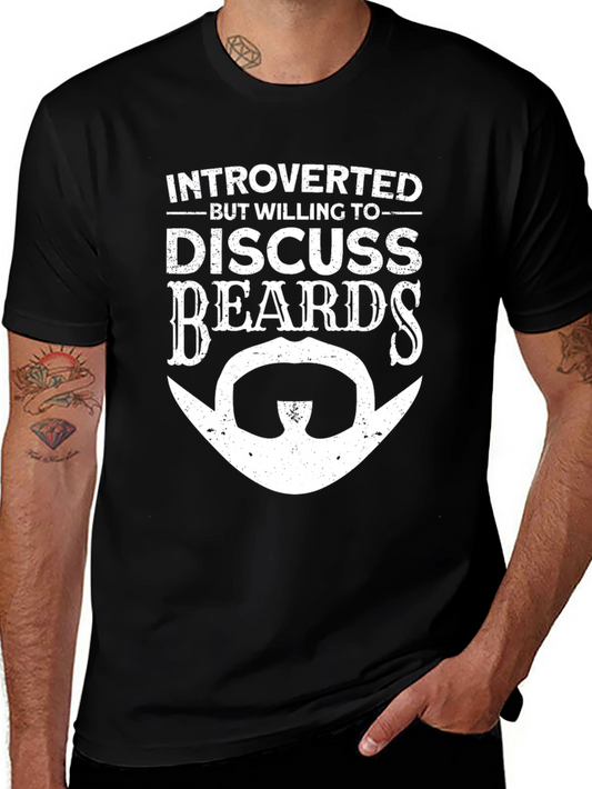 Introverted Beards T-Shirt Funny Mens Graphic Tee