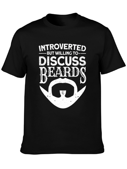 Introverted Beards T-Shirt Funny Mens Graphic Tee