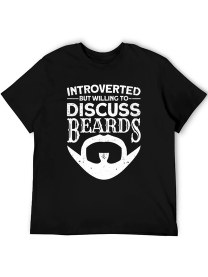 Introverted Beards T-Shirt Funny Mens Graphic Tee