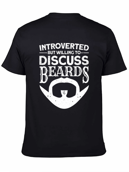 Introverted Beards T-Shirt Funny Mens Graphic Tee