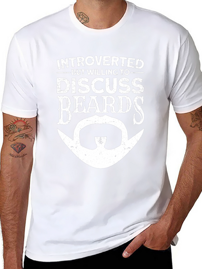Introverted Beards T-Shirt Funny Mens Graphic Tee