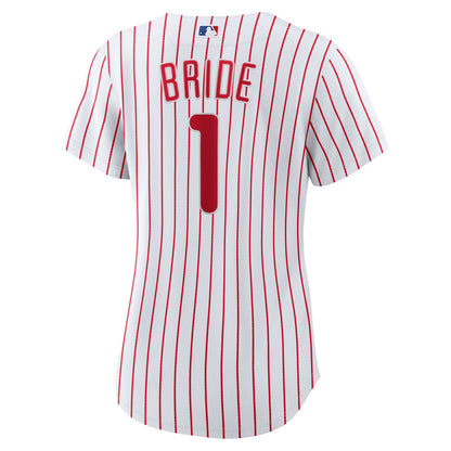 Philadelphia Phillies Nike Women's #1 Bride Home Replica Jersey - White