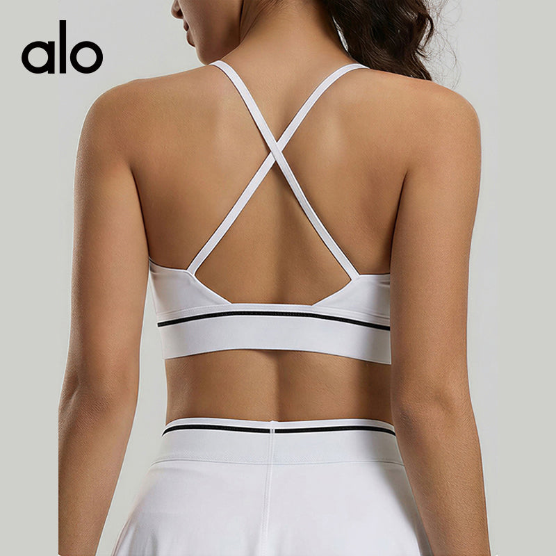 ALO Yoga Bare-Skin Feel Open-Back Tight Yoga Bra, Versatile Casual Fitness Sports Underwear