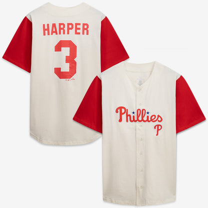 Philadelphia Phillies Profile Big &amp;amp; Tall Two-Color Fashion Jersey - Cream/Red