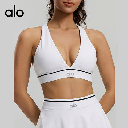 ALO Yoga Bare-Skin Feel Open-Back Tight Yoga Bra, Versatile Casual Fitness Sports Underwear