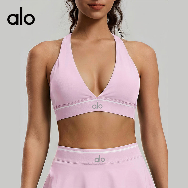 ALO Yoga Bare-Skin Feel Open-Back Tight Yoga Bra, Versatile Casual Fitness Sports Underwear