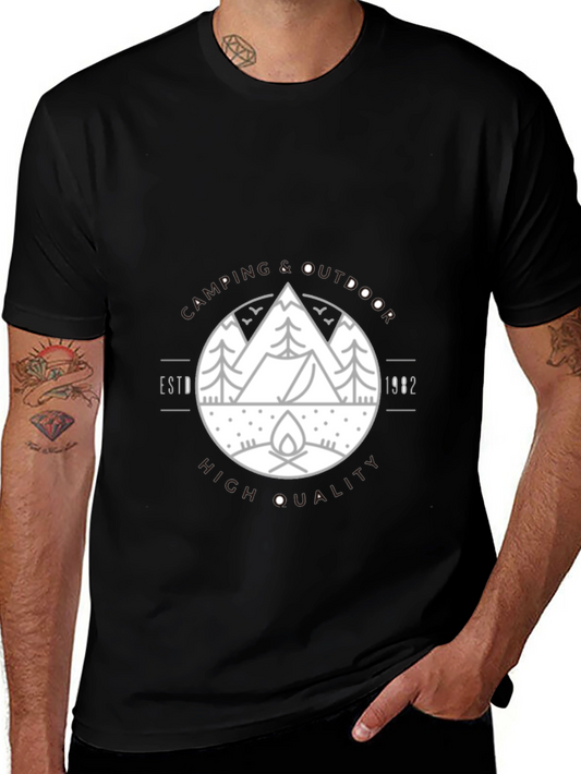 Camping & Outdoors Graphic Tee - Black