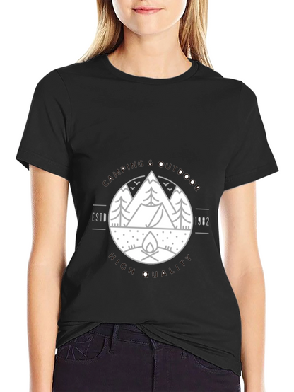 Camping & Outdoors Graphic Tee - Black
