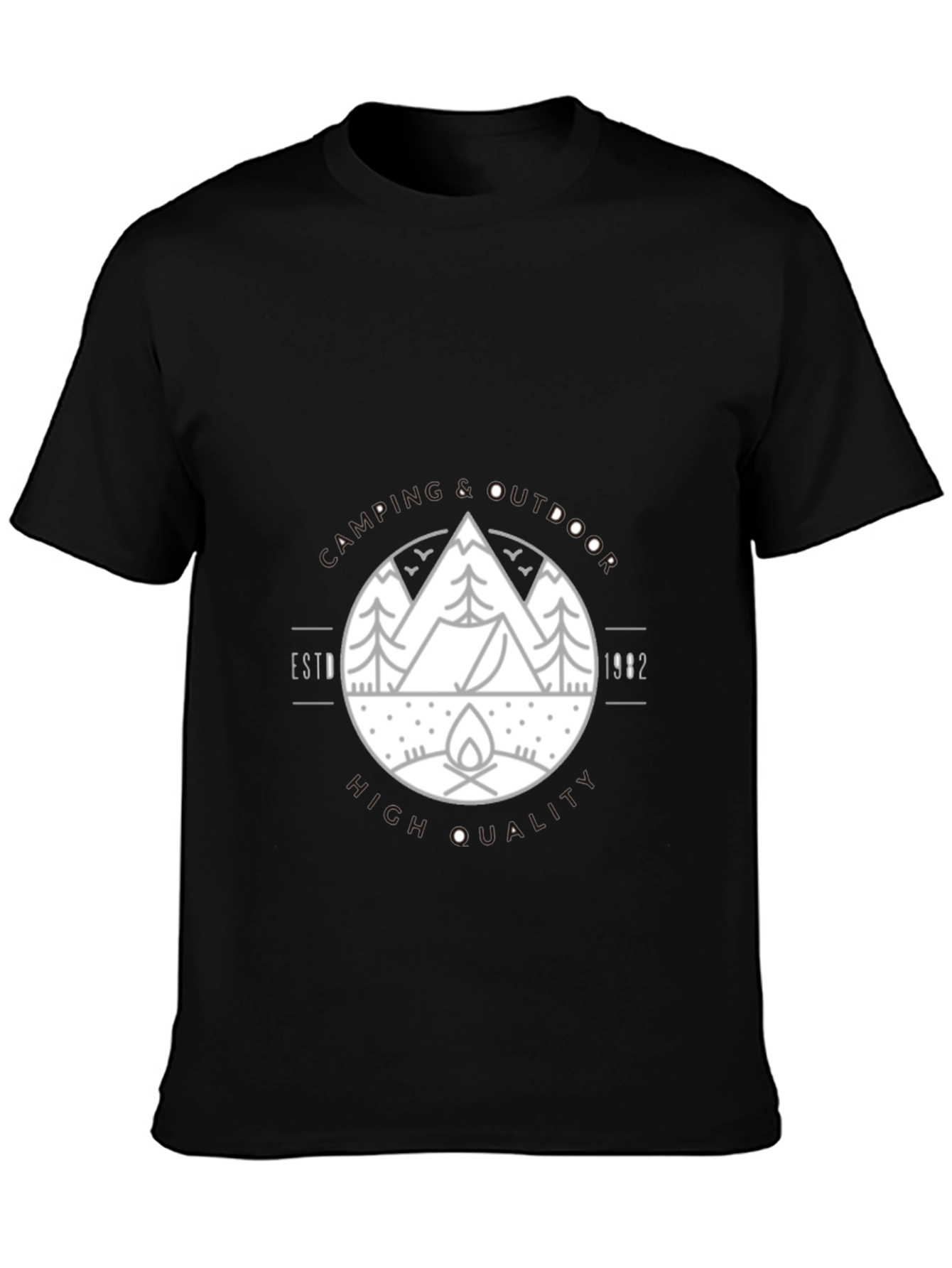 Camping & Outdoors Graphic Tee - Black