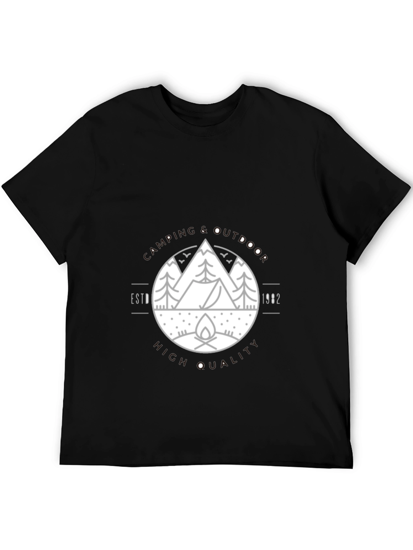 Camping & Outdoors Graphic Tee - Black