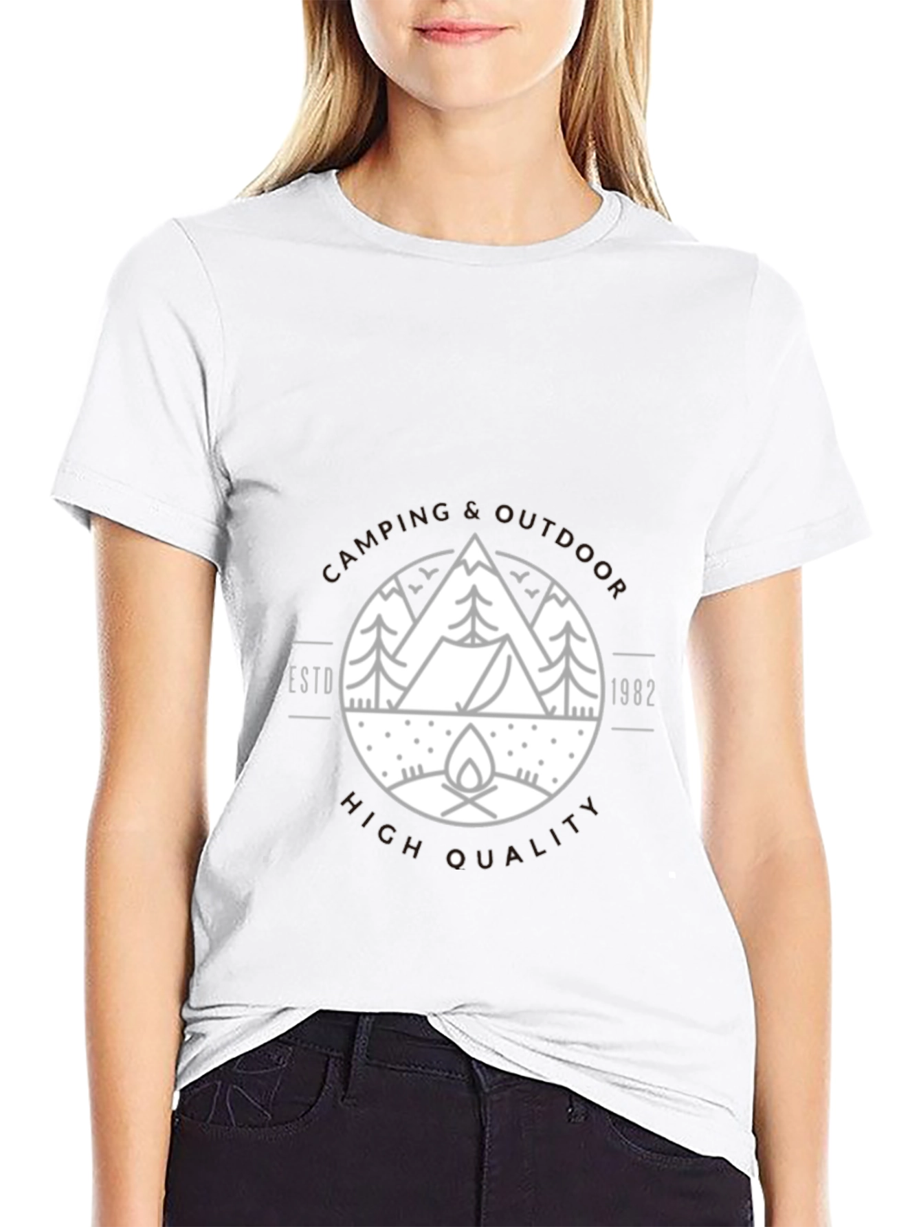 Camping & Outdoors Graphic Tee - Black