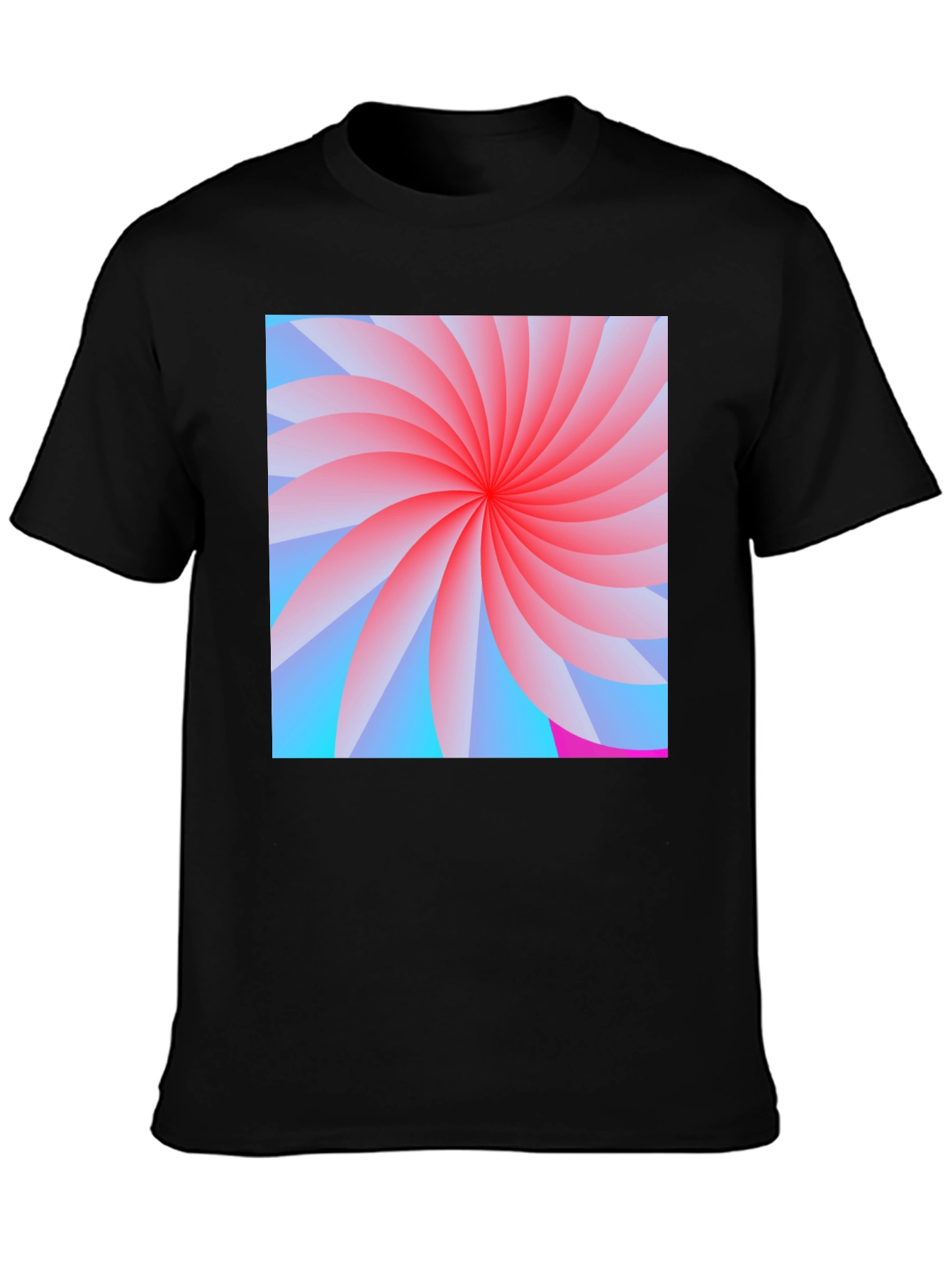 Abstract Swirl Graphic Black T-Shirt