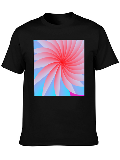 Abstract Swirl Graphic Black T-Shirt