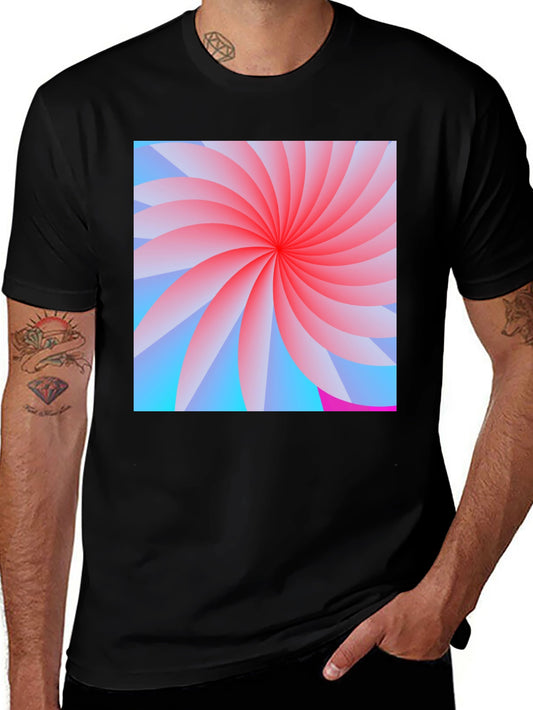 Abstract Swirl Graphic Black T-Shirt