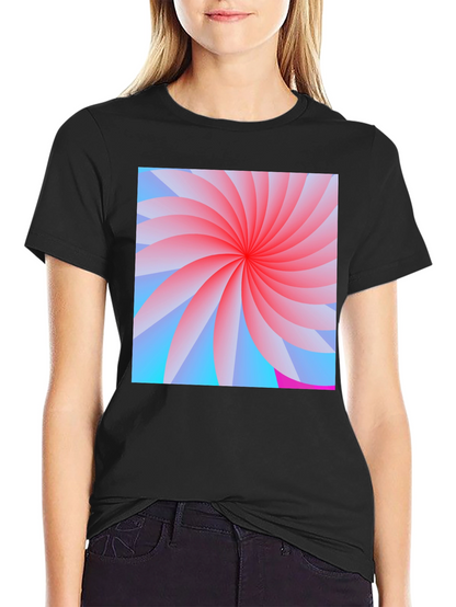 Abstract Swirl Graphic Black T-Shirt