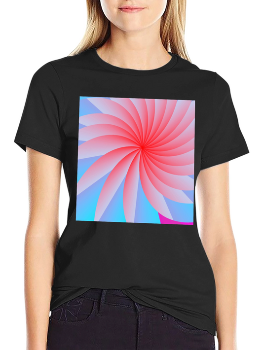 Abstract Swirl Graphic Black T-Shirt