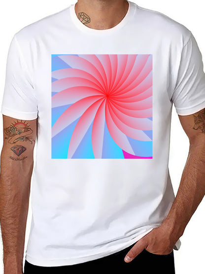 Abstract Swirl Graphic Black T-Shirt