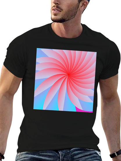 Abstract Swirl Graphic Black T-Shirt