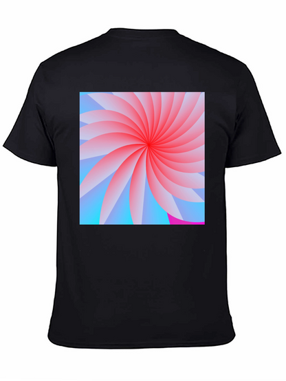 Abstract Swirl Graphic Black T-Shirt