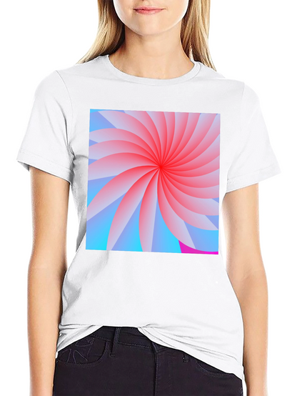 Abstract Swirl Graphic Black T-Shirt