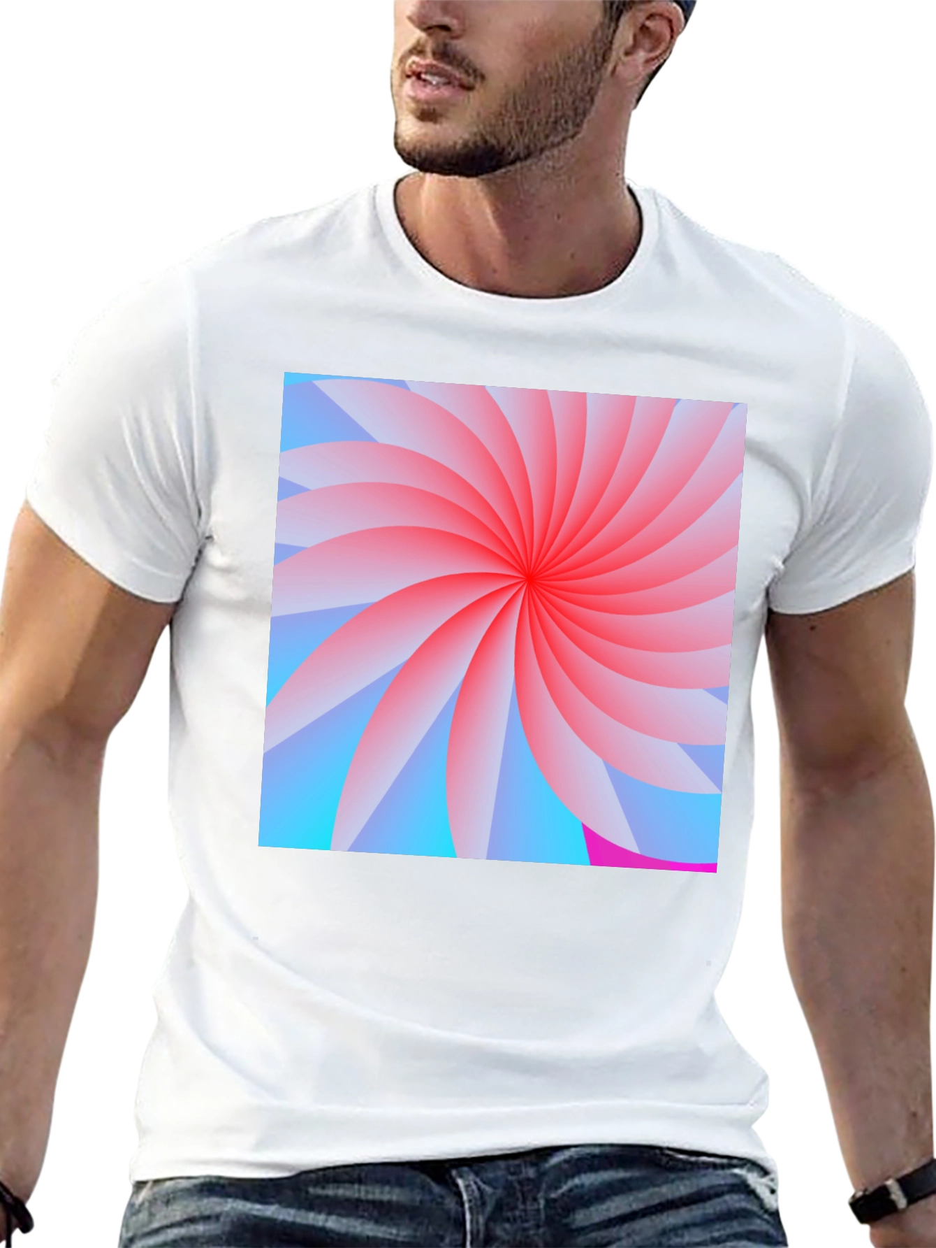 Abstract Swirl Graphic Black T-Shirt