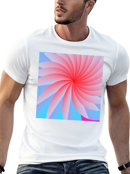 Abstract Swirl Graphic Black T-Shirt