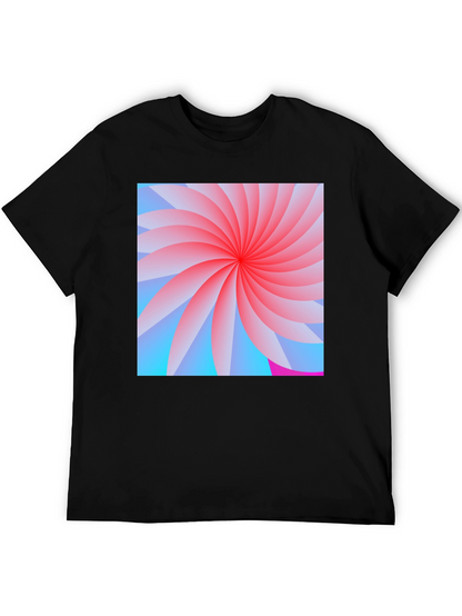 Abstract Swirl Graphic Black T-Shirt