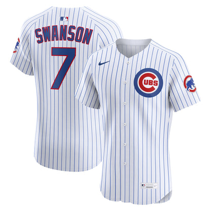 Dansby Swanson Chicago Cubs Nike Home Elite Jersey - White