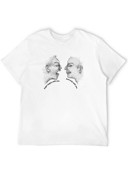 Abstract Faces Graphic Tee - Together T-Shirt