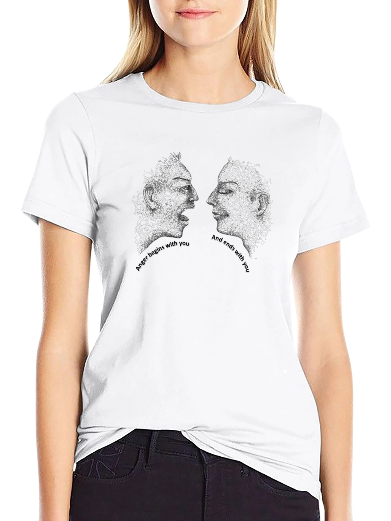 Abstract Faces Graphic Tee - Together T-Shirt