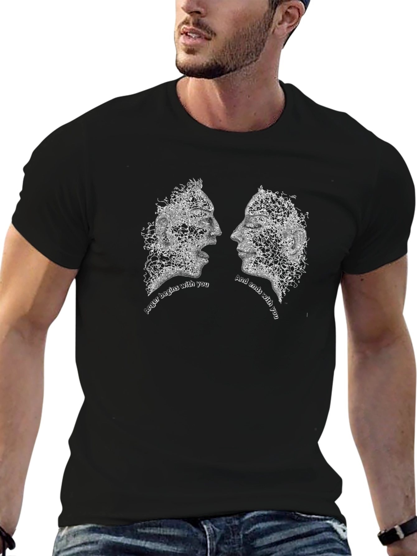 Abstract Faces Graphic Tee - Together T-Shirt