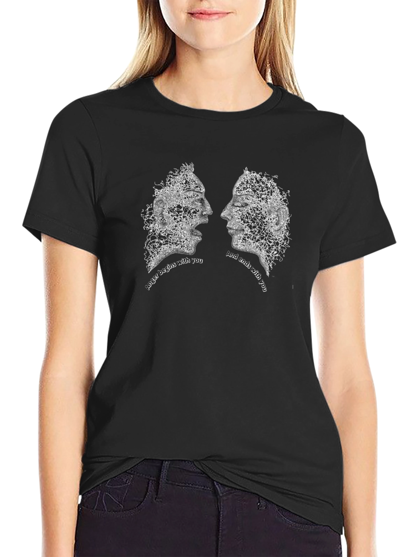 Abstract Faces Graphic Tee - Together T-Shirt