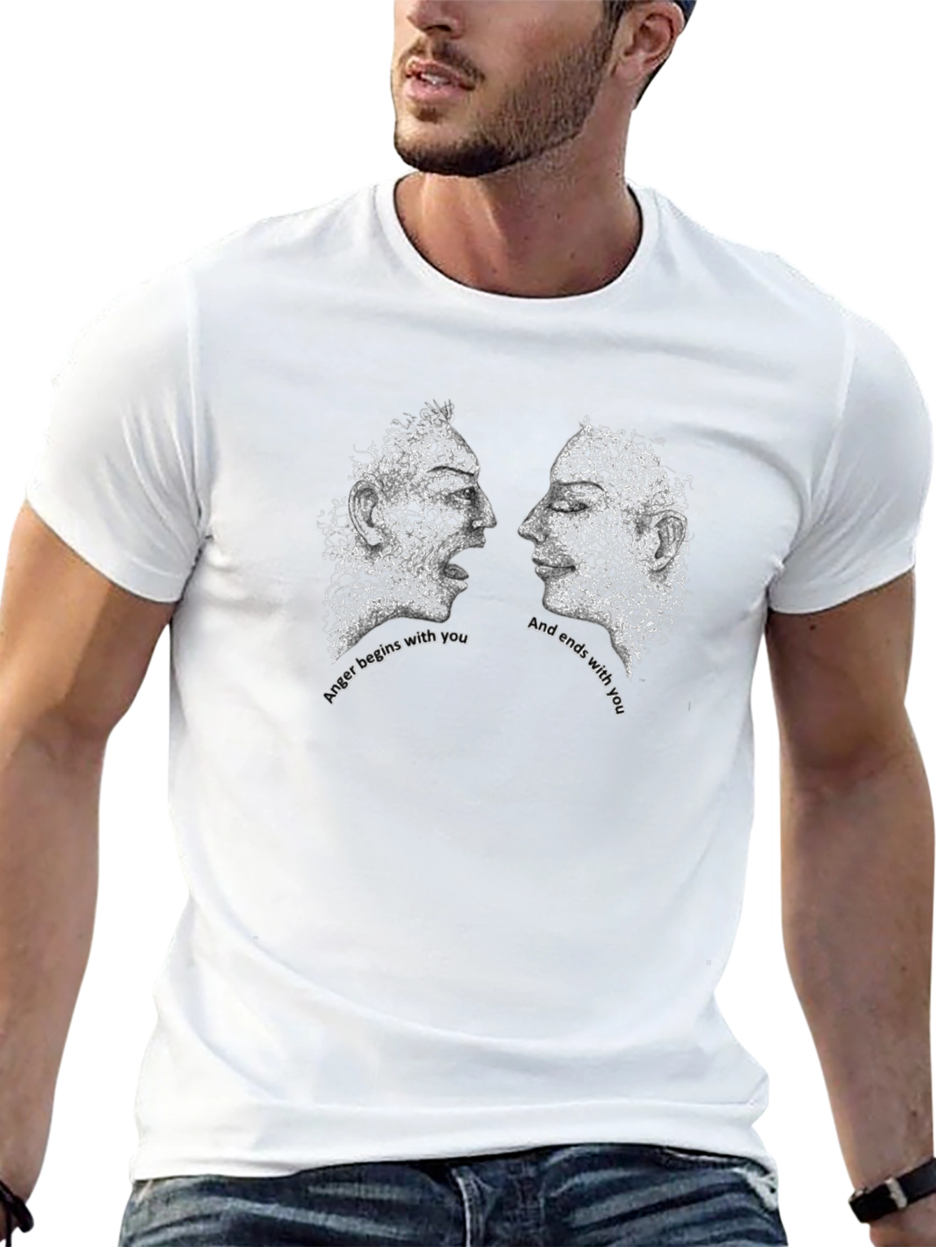 Abstract Faces Graphic Tee - Together T-Shirt