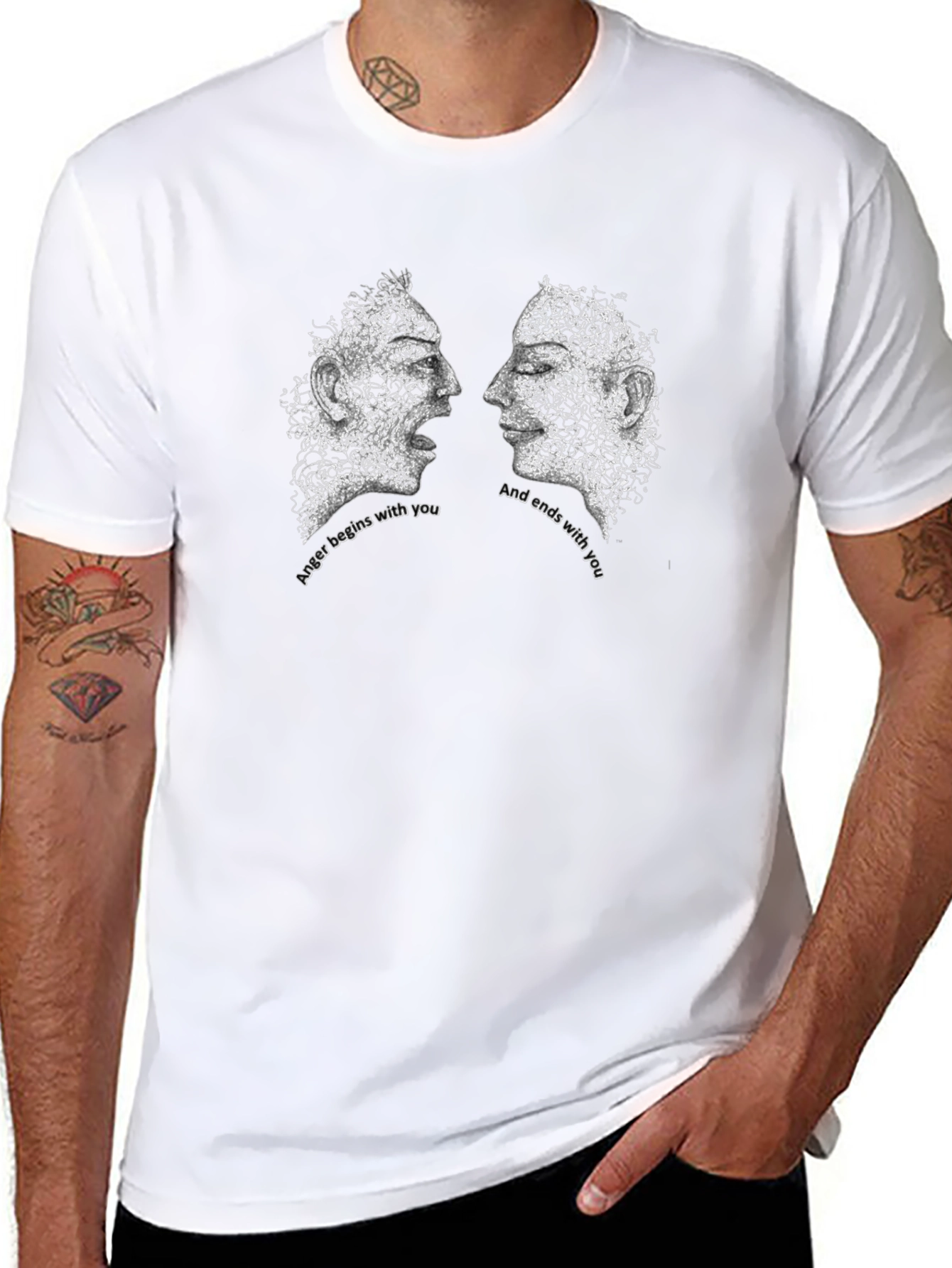 Abstract Faces Graphic Tee - Together T-Shirt